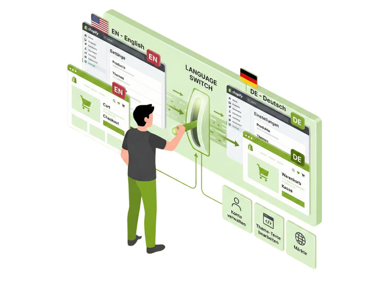 Shopify Sprache auf deutsch umstellen