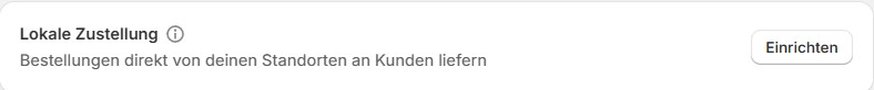 Lokale Zustellung mit Shopify