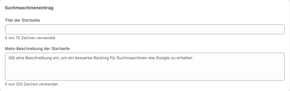 Meta Informationen für die Startseite bei Shopify hinterlegen