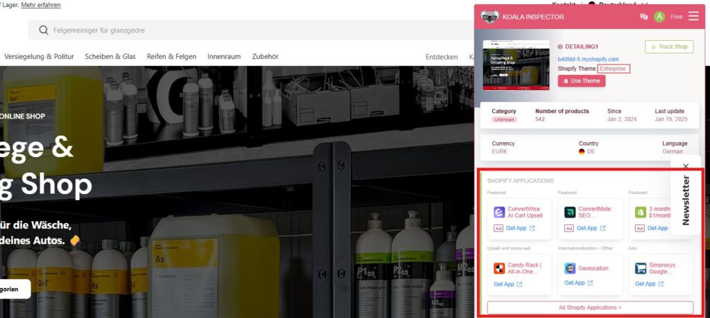 Shopify Tech-Stack Detector