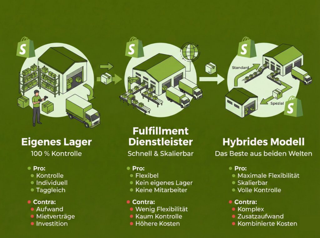 Unterschiedlichen Fulfillment-Optionen eines Shopify-Shops