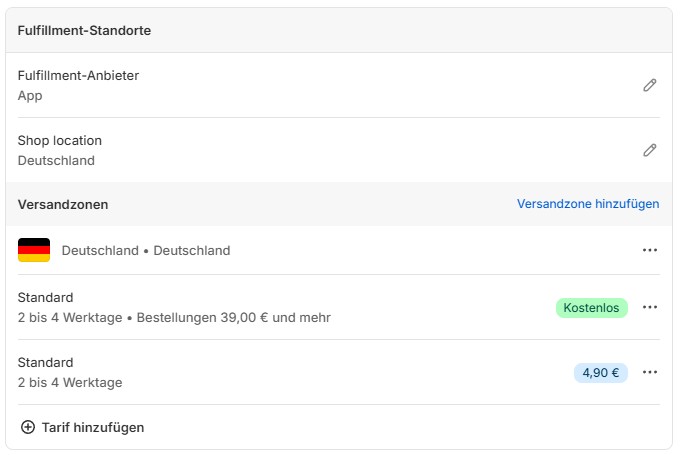 Versandprofil Beispiel 3