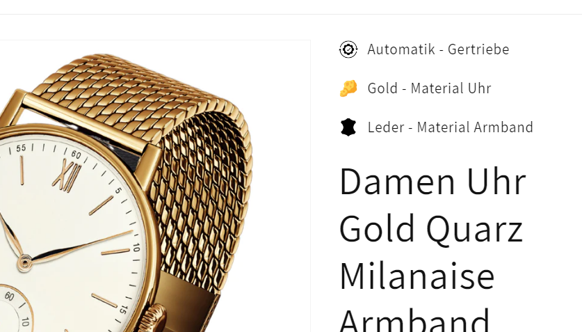 Ein Beispiel, wie man Metafelder auf einer Produktseite nutzen kann.