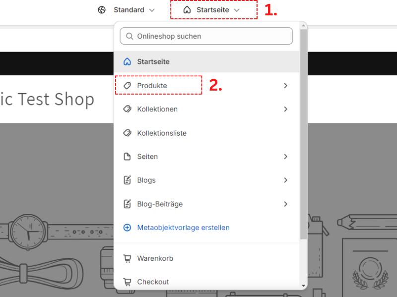 Produkt-Template auswählen