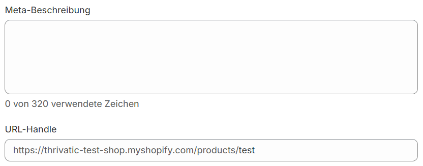 URL Handle bei Produkten anpassen.