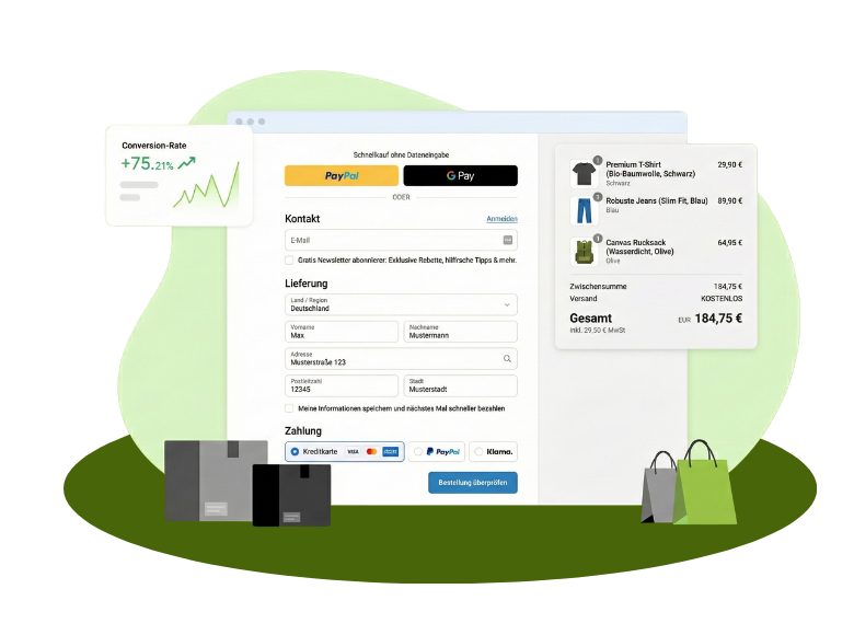 Shopify Checkout konfigurieren und optimieren.